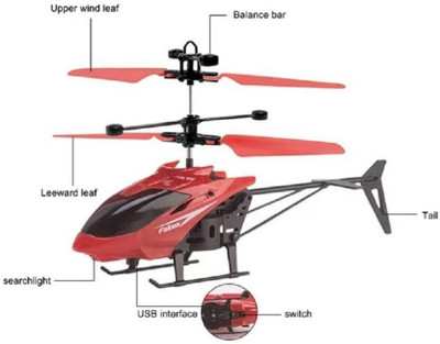 JOYWHIZ Remote Control Toy Charging Helicopter with 3D Light Toys 50(Multicolor)