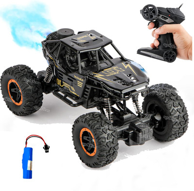 Aavkar creation Remote Control Metal Car for Kids &Mist Smoke Effect Monster Truck Rock crawler_(Black)