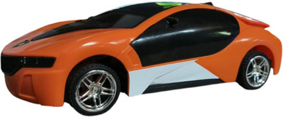 TOYS-TALK 3D Light-Up Remote Control Sports Car,(Orange)