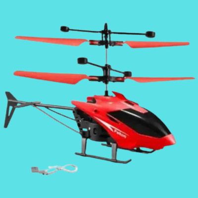 Zenvy Falcon RC Helicopter for Kids – Rechargeable Remote Control Toy with Lights(Red)