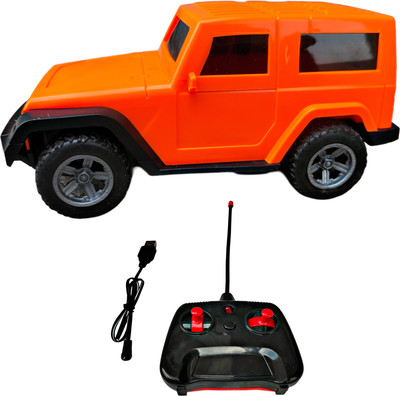 Ruhani Toys & Gift Gallery Remote Control Thar with Lights and Song/USB Rechargable Vehicle Toy Car-Orange(Orange)