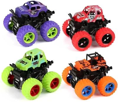 Nexteesh Monster Truck Friction Power Cars With Big Rubber Tires 360* pack of 1(Multicolor)
