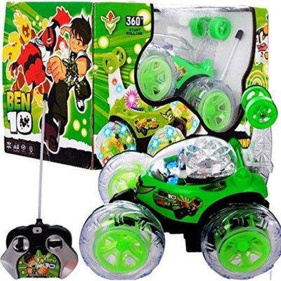 Kid Kraze Rechargeable Remote Control Twisting Stunt Car with 360 Degrees Rotation N42(Green)