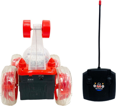 Mahi Zone Rechargeable Remote Control 360 Degree Plastic Big Stunt Car for Kids_200M(Red)