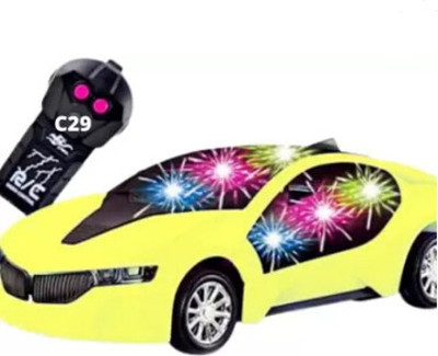Toodles New_Wireless Remote Control Fast Modern Car With 3D Light CAR_RC_BLU22 (Blue)(White)