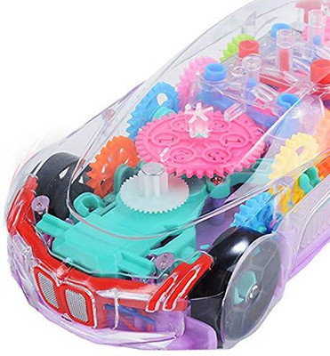 RSA enterprises 360 Degree Rotating Transparent Concept Car Toy with Flashing Lights & Music(Multicolor)