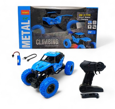 FANSEEKART Metal Body Rechargeable Remote Control Rock Crawler Car for kids_C9(Blue)