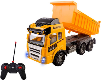 IndusBay 4 Channel control Dumper Dump TruckBig RC Dumper with Working Light Sound(Yellow)