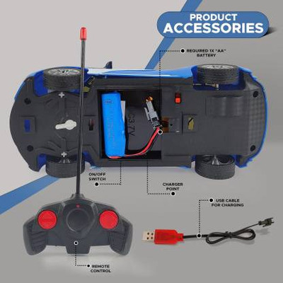 3dseekers Famous Car Remote Control 3D Car with LED Lights,(Multicolor)