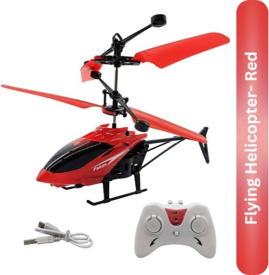 Mayne Electronic Radio RC Remote Control Toy | Charging Helicopter with 3D Light(Red)