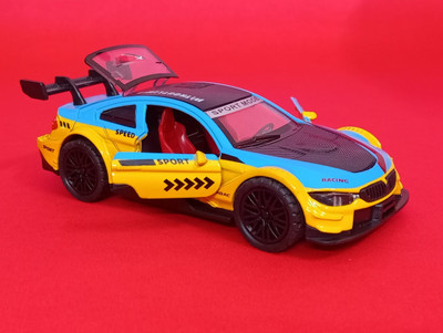 RAMSHREE 1:32 Die-Cast Mustang Gt Metal Racing Sport Car Toy with Openable Doors(Yellow)