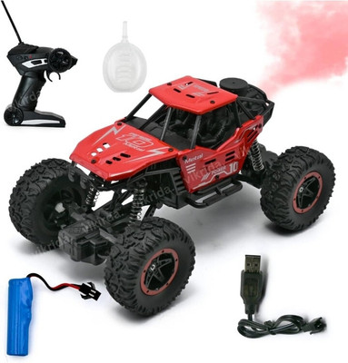RNAV Remote Control RC Rock Crawler Car Toy for Kids with Smoke Effect Multicolor(Red)