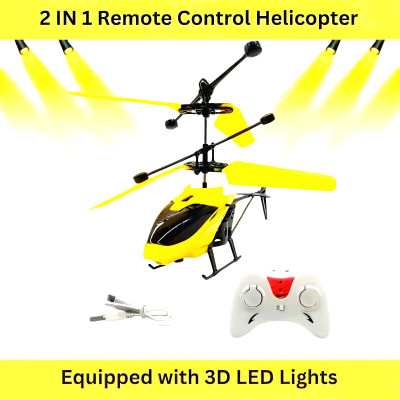 JRCLUB Rechargeable Helicopter with Remote Control and Hand Sensor Toy for kids(Yellow)