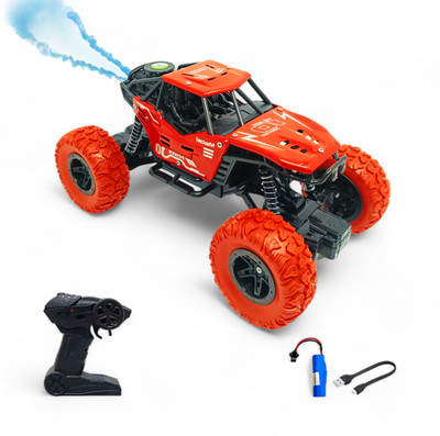 FANSEEKART Best Big Size Remote Rock Crawler Car with Metal Body, with Mist Spray Effect_75(Red)