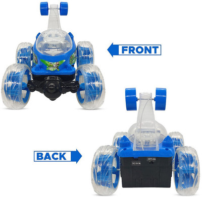 BMT BEN-10 Rechargeable- Remote Control 360 Degree Rotating Stunt CAR for Kids B12(Blue)