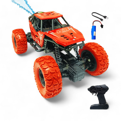 FANSEEKART Best Big Size Remote Rock Crawler Car with Metal Body, with Mist Spray Effect_36(Red)