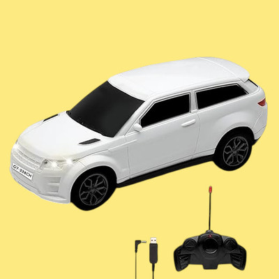 AS TRADERS 3D Famous Car Rechargeable Remote Control Toy W12(White)