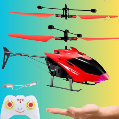 Zenvy Falcon RC Helicopter with Remote Control & USB Charging – Kids Flying Toy(Red)