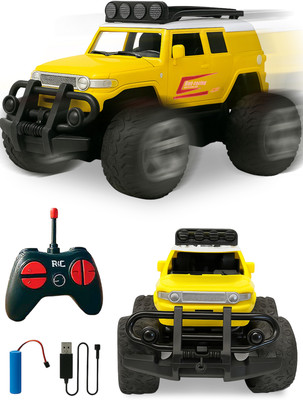 Webby Off-Road Remote Control Monster Truck with Rechargeable Battery and USB Cable(Yellow)