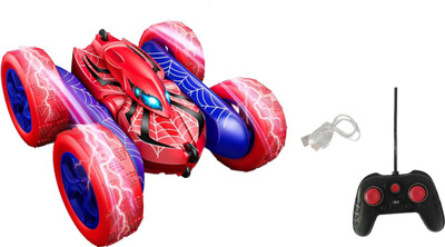 TOYOMAA Rechargeable Remote Control Stunt Racing Car Toy with Light & Music For Kids(Multicolor)