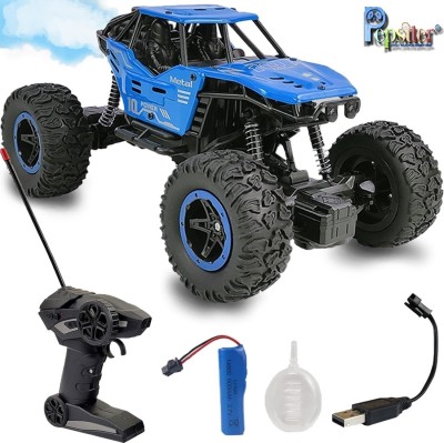 Pepstter Monster Truck Remote Control Car for Boys | High Speed Rock Crawler 2WD Off Road(RC Car for Kids with Water Mist Spray Effect Birthday Gift Toys for Boys, Blue)