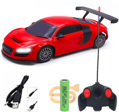 CADDLE & TOES Famous Car Remote Control 3D with LED Lights, Chargeable(Red, Black)