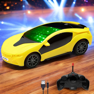 Mahi Zone Rechargeable High Speed Remote Control Famous Car & 3D LED Light For Kids_R32(Yellow)