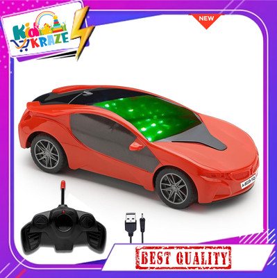 Kid Kraze New Rechargeable Famous Car Remote Control 3D with LED Lights,(Red)