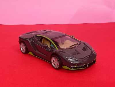 RAMSHREE Lamborghini Metal Toy Car with Working Doors, Realistic Interior & Rubber Tyres(Black)