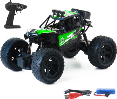 CADDLE & TOES Waterproof Remote Controlled Rock Crawler RC Monster Truck, 4 Wheel Drive, 1:18 Scale (Blue)(Black)