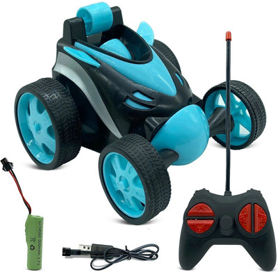 COMERCIO Remote Control Stunt Vehicle 360�Rotating Rolling Radio Electric Racing Car(Blue)