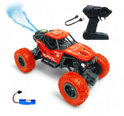 FANSEEKART Best Big Size Remote Rock Crawler Car with Metal Body, with Mist Spray Effect_01(Red)
