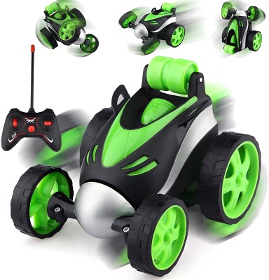 Karnavati Traders 360° Tumbling Roller Rotation Mini Stunt Car Racing Wireless Remote Control Stunt Dancing Car Boy Children's Toys (Green)(Green)