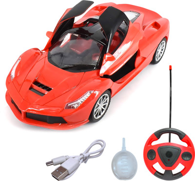 Toy DEKHO Remote Control Rechargeable Car Toy High-Speed Racing with LED Lights(Red)