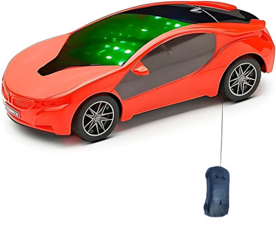 KD Battery Operated 3D Lights Famous Remote Control High Speed Racing Car (RED)(Red)