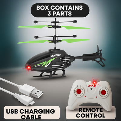 Vezimon Remote Control, RC Rechargable Flying Helicopter(Black Blue)