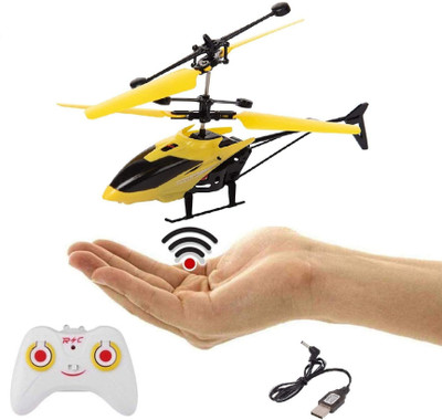 kiroq Remote Control Helicopter Toy, Exceed Flying Infrared Hand Sensor With 3D Light(Yellow)