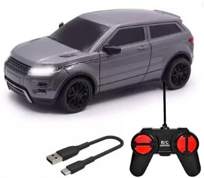 Tenmar High Speed Mini 1:24 Scale Rechargeable Remote Control car with Battery (Grey)(Grey)