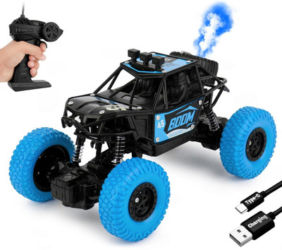 FUNBOX Remote Control Car 4x4 Toy with Spray Smoke Feature | Rc Car 4x4 with High-Speed(Blue)