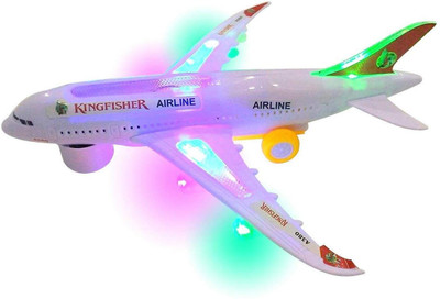 K.D Tinytots Toy for Kids Flashing Light Automatic Airplane Electric Plane(Multicolor)