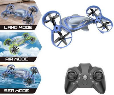 DE&CO X3 3-in-1 Amphibious Drone – Land, Air & Water Mode(Blue / Green)