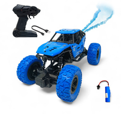 FANSEEKART Metal Body Rechargeable Remote Control Rock Crawler Car for kids_C35(Blue)
