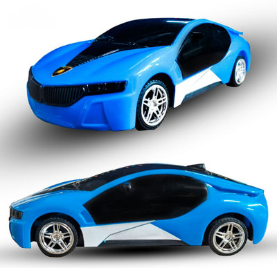 BACHCHARIDE 3D Light-Up Remote Control Sports Car(Blue)