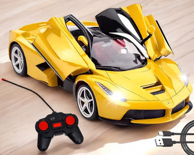 SNM97 Rechargeable Farrari Style Remote Control Car With Opening Doors_RAC-E01(Yellow)