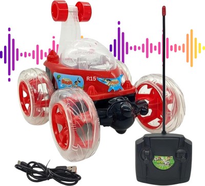 Just97 BEN-10 Rechargeable- Remote Control 360 Degree Rotating Stunt CAR for Kids R15(Red)