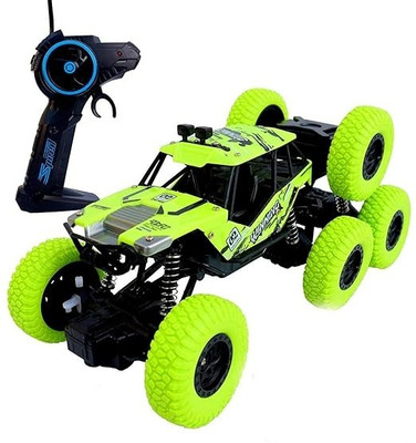 Pepstter Rechargeable Battery Remote Control Rock Climbing High Speed Monster Racing Car(Green)
