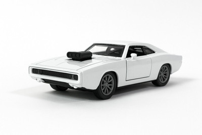crezor toys 1:32 Dodge Charger 1969 Die-Cast Model Openable Doors & Pull Back Feature(White)
