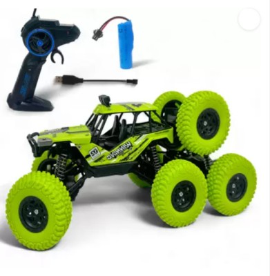 Intelligent 8 Wheeler (IND*2) Rock Crawler RC 8 Monster Truck Car 2.4GHZ 4WD Toys (Orange)(Green)