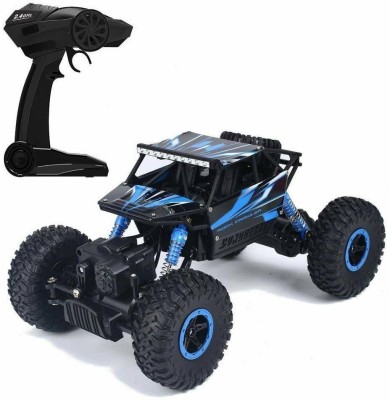 azhari Waterproof Remote Controlled Rock Crawler RC Monster Truck, 4 Wheel Drive, 1:18 Scale(Blue)