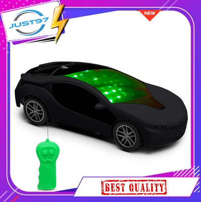 Just97 Wireless Remote Control Fast Modern Car With 3D Light(Black)